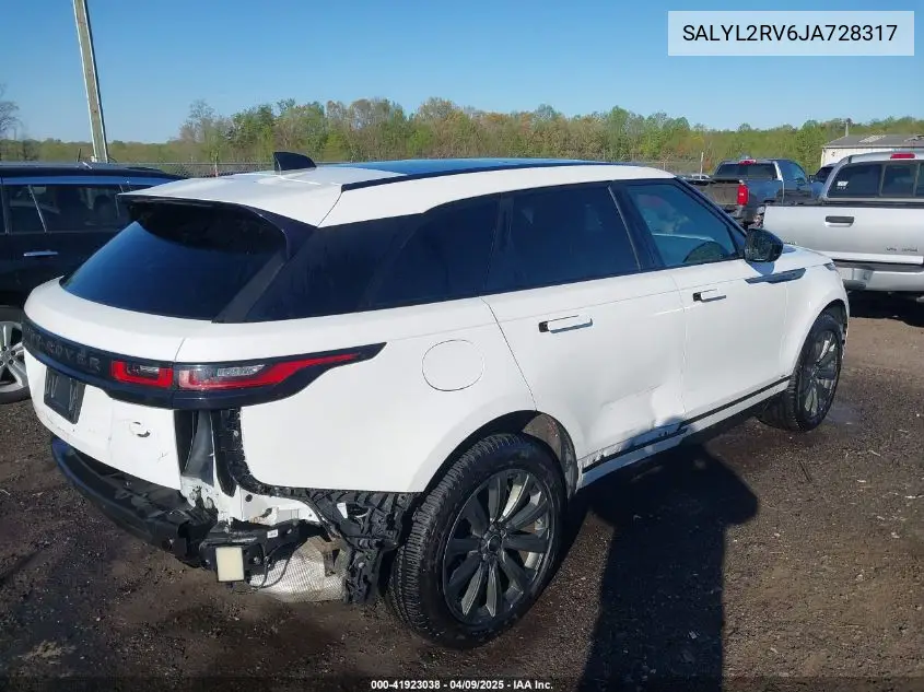 2018 Land Rover Range Rover Velar P380 Se R-Dynamic VIN: SALYL2RV6JA728317 Lot: 41923038