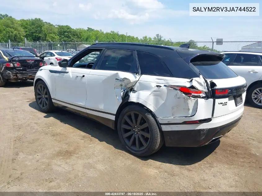 2018 Land Rover Range Rover Velar P380 First Edition/P380 Hse R-Dynamic VIN: SALYM2RV3JA744522 Lot: 42433787
