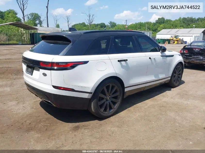 2018 Land Rover Range Rover Velar P380 First Edition/P380 Hse R-Dynamic VIN: SALYM2RV3JA744522 Lot: 42433787