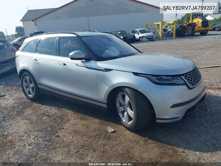 2018 Land Rover Range Rover Velar P380 S VIN: SALYB2RV7JA759207 Lot: 42614490