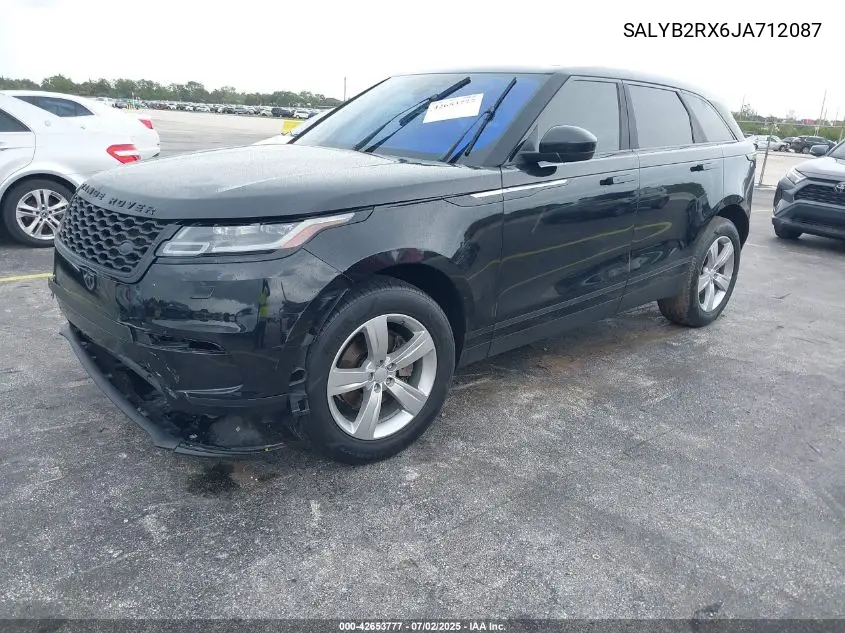 2018 Land Rover Range Rover Velar P250 S VIN: SALYB2RX6JA712087 Lot: 42653777