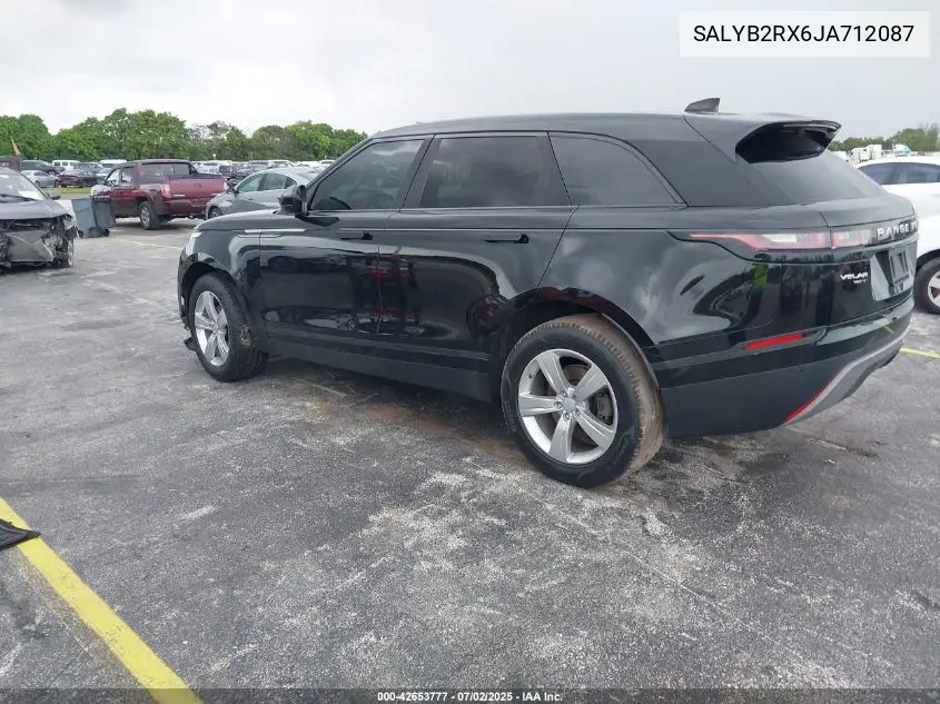2018 Land Rover Range Rover Velar P250 S VIN: SALYB2RX6JA712087 Lot: 42653777
