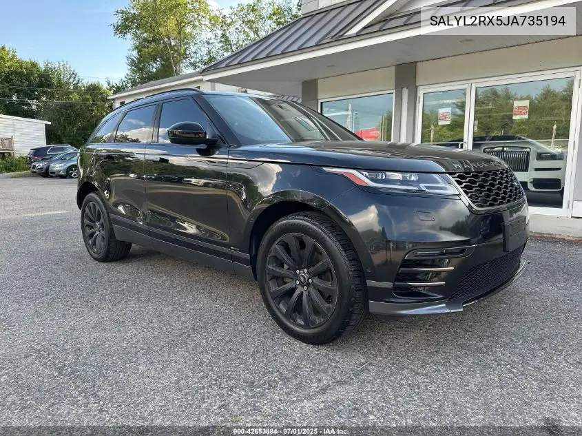 2018 Land Rover Range Rover Velar P250 Se R-Dynamic VIN: SALYL2RX5JA735194 Lot: 42653884