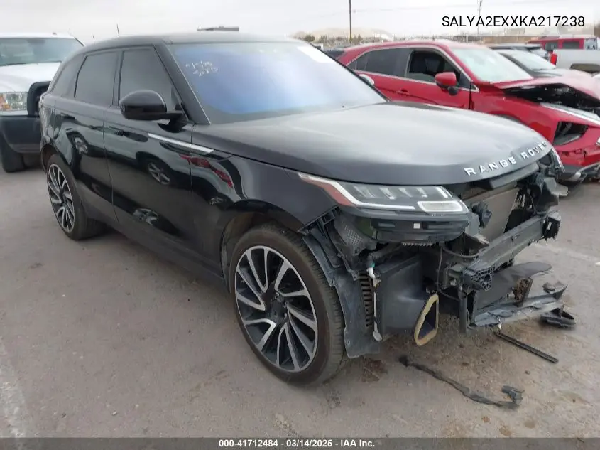 2019 Land Rover Range Rover Velar P250 VIN: SALYA2EXXKA217238 Lot: 41712484