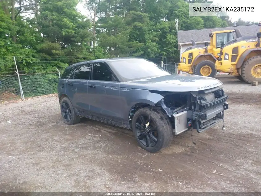 2019 Land Rover Range Rover Velar P250 S VIN: SALYB2EX1KA235172 Lot: 42494812
