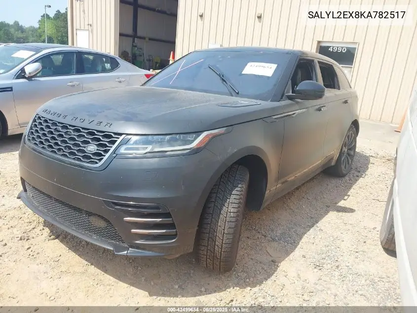2019 Land Rover Range Rover Velar P250 R-Dynamic Se VIN: SALYL2EX8KA782517 Lot: 42499654