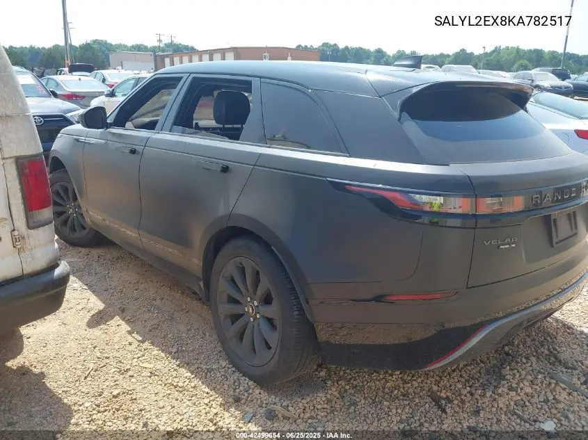 2019 Land Rover Range Rover Velar P250 R-Dynamic Se VIN: SALYL2EX8KA782517 Lot: 42499654