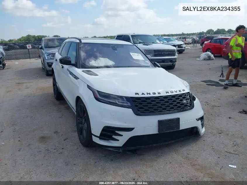 2019 Land Rover Range Rover Velar P250 R-Dynamic Se VIN: SALYL2EX8KA234355 Lot: 42513877