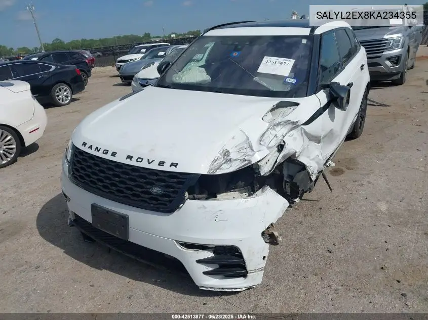 2019 Land Rover Range Rover Velar P250 R-Dynamic Se VIN: SALYL2EX8KA234355 Lot: 42513877