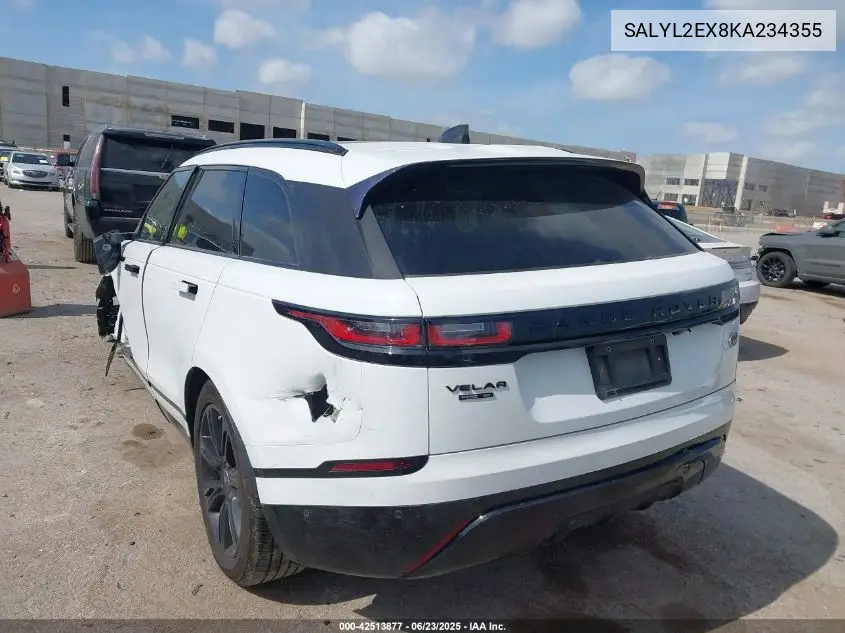 2019 Land Rover Range Rover Velar P250 R-Dynamic Se VIN: SALYL2EX8KA234355 Lot: 42513877