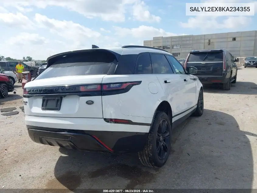 2019 Land Rover Range Rover Velar P250 R-Dynamic Se VIN: SALYL2EX8KA234355 Lot: 42513877