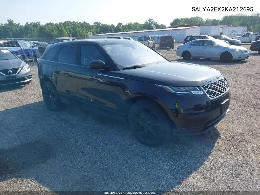 2019 Land Rover Range Rover Velar P250 VIN: SALYA2EX2KA212695 Lot: 42557297
