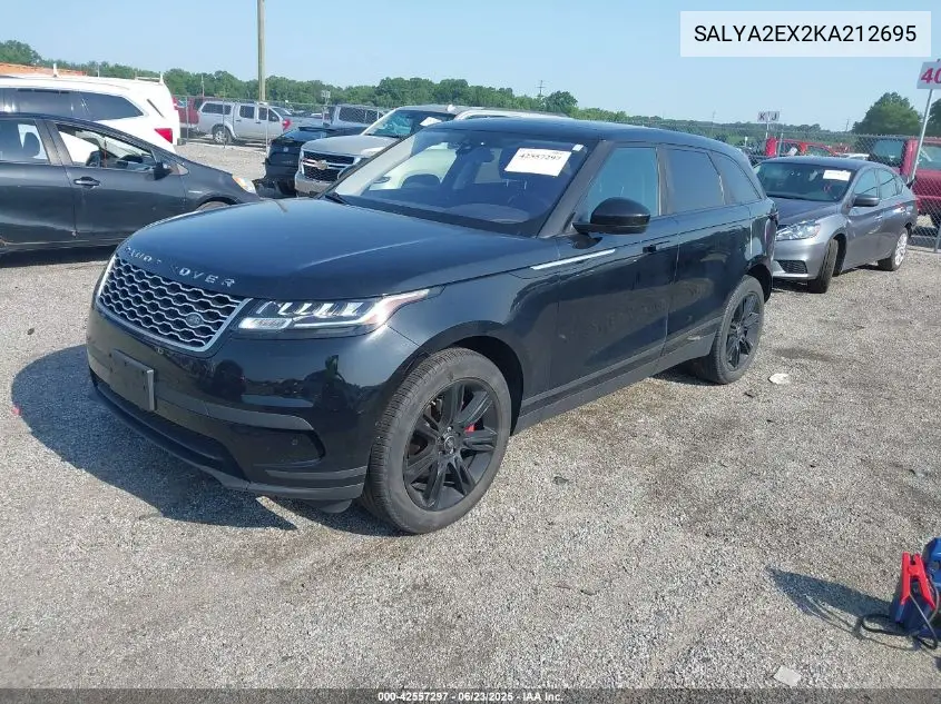 2019 Land Rover Range Rover Velar P250 VIN: SALYA2EX2KA212695 Lot: 42557297