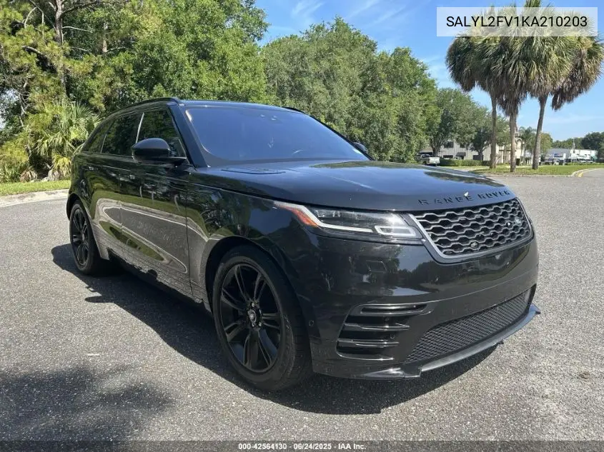 2019 Land Rover Range Rover Velar P340 R-Dynamic Se/P380 R-Dynamic Se VIN: SALYL2FV1KA210203 Lot: 42564130