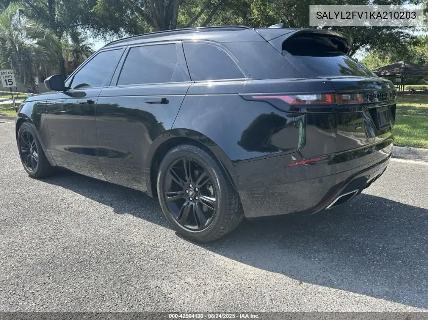 2019 Land Rover Range Rover Velar P340 R-Dynamic Se/P380 R-Dynamic Se VIN: SALYL2FV1KA210203 Lot: 42564130