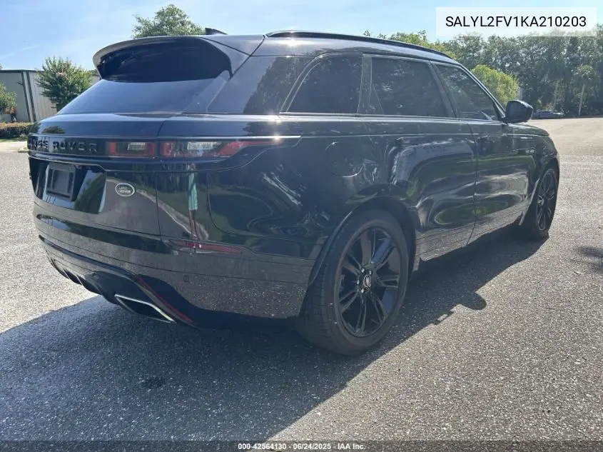 2019 Land Rover Range Rover Velar P340 R-Dynamic Se/P380 R-Dynamic Se VIN: SALYL2FV1KA210203 Lot: 42564130