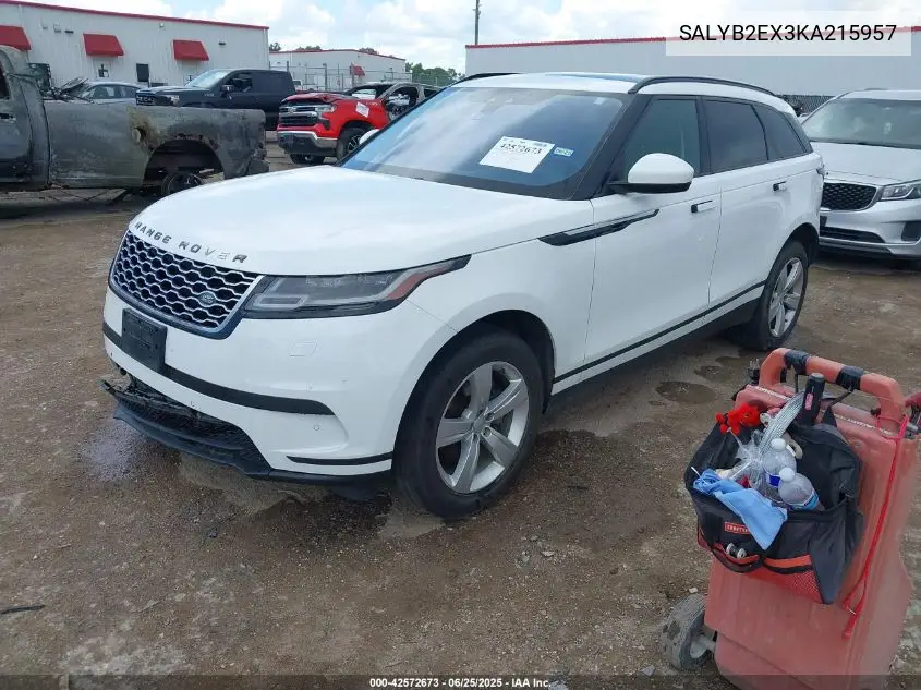 2019 Land Rover Range Rover Velar P250 S VIN: SALYB2EX3KA215957 Lot: 42572673