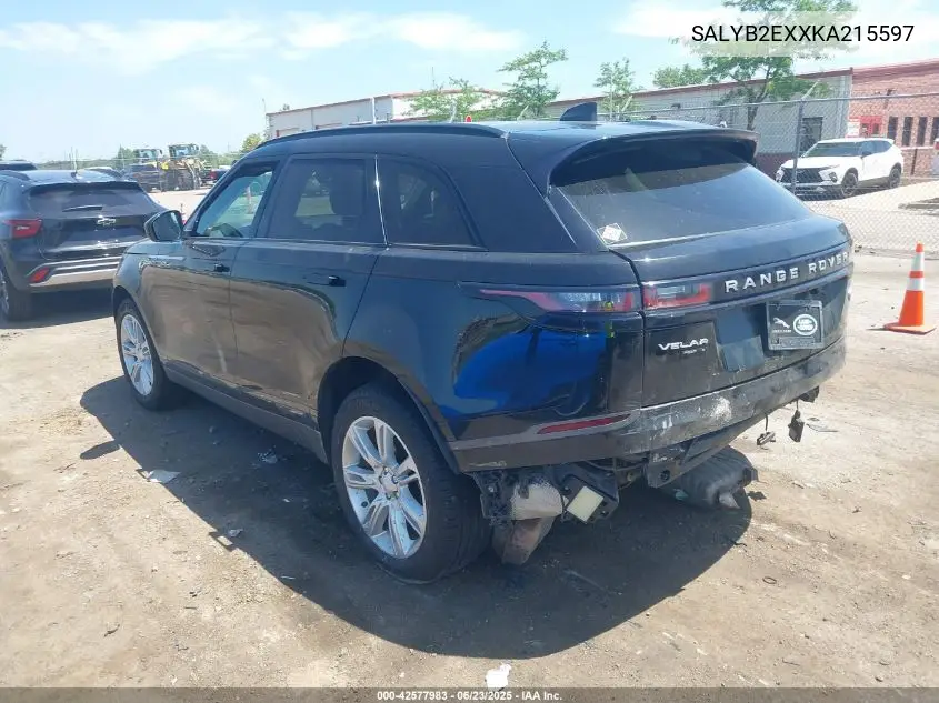 2019 Land Rover Range Rover Velar P250 S VIN: SALYB2EXXKA215597 Lot: 42577983
