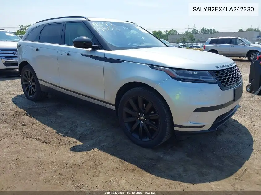 2020 Land Rover Range Rover Velar P250 S VIN: SALYB2EX4LA242330 Lot: 42479335