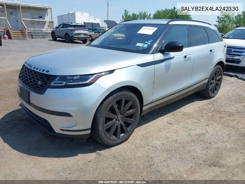 2020 Land Rover Range Rover Velar P250 S VIN: SALYB2EX4LA242330 Lot: 42479335