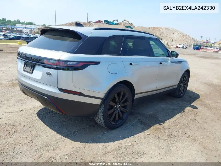 2020 Land Rover Range Rover Velar P250 S VIN: SALYB2EX4LA242330 Lot: 42479335