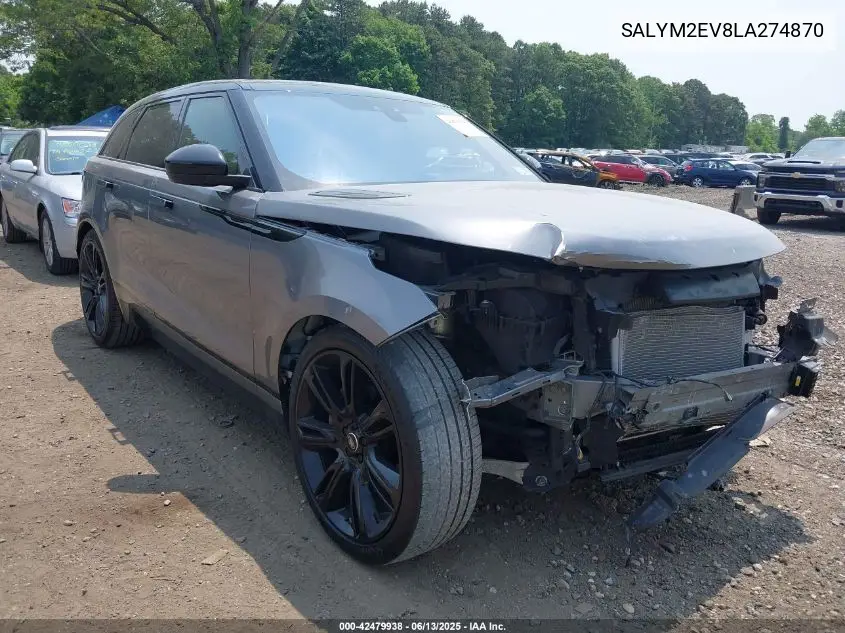 2020 Land Rover Range Rover Velar P380 R-Dynamic Hse VIN: SALYM2EV8LA274870 Lot: 42479938