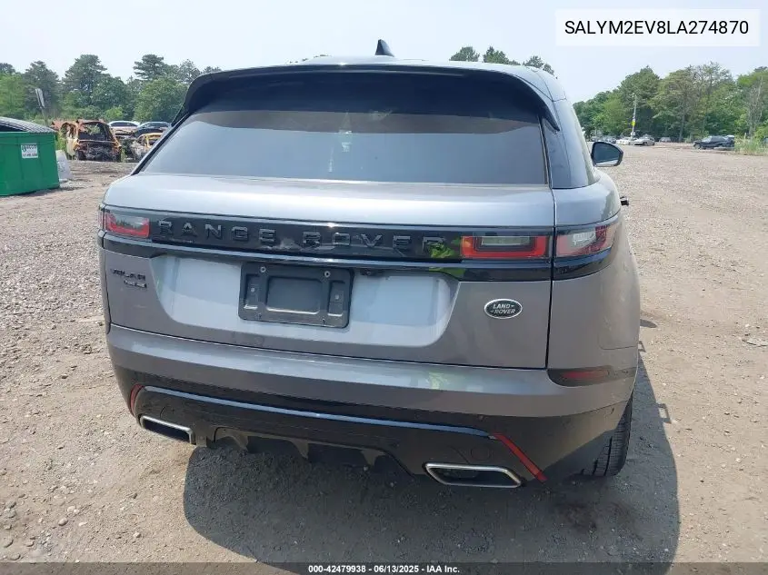 2020 Land Rover Range Rover Velar P380 R-Dynamic Hse VIN: SALYM2EV8LA274870 Lot: 42479938