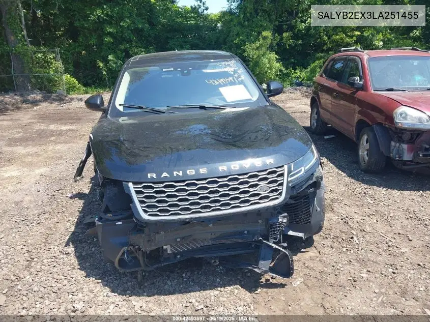 2020 Land Rover Range Rover Velar P250 S VIN: SALYB2EX3LA251455 Lot: 42493597
