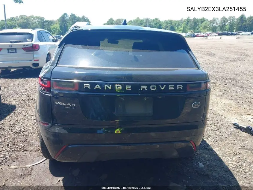 2020 Land Rover Range Rover Velar P250 S VIN: SALYB2EX3LA251455 Lot: 42493597