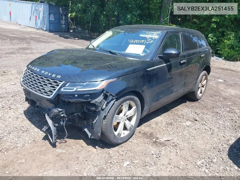 2020 Land Rover Range Rover Velar P250 S VIN: SALYB2EX3LA251455 Lot: 42493597