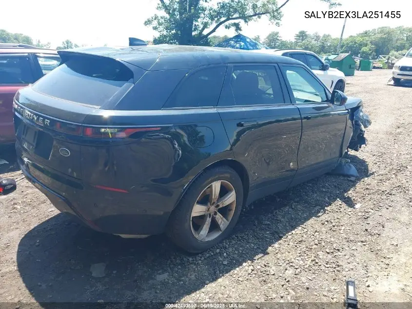 2020 Land Rover Range Rover Velar P250 S VIN: SALYB2EX3LA251455 Lot: 42493597
