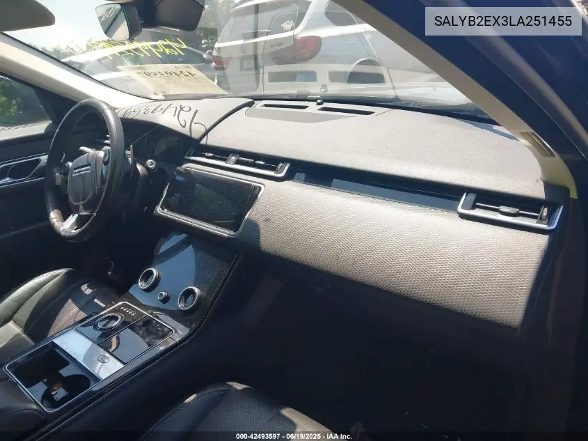 2020 Land Rover Range Rover Velar P250 S VIN: SALYB2EX3LA251455 Lot: 42493597
