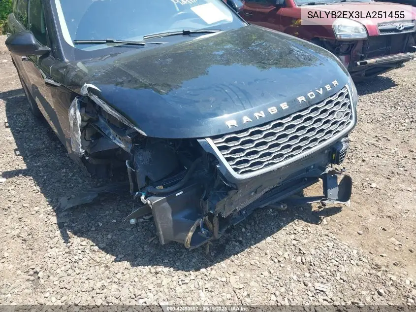 2020 Land Rover Range Rover Velar P250 S VIN: SALYB2EX3LA251455 Lot: 42493597