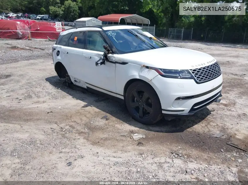 2020 Land Rover Range Rover Velar P250 S VIN: SALYB2EX1LA250675 Lot: 42517505