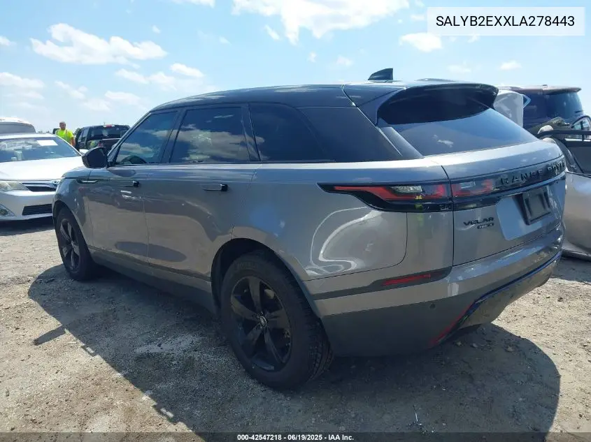2020 Land Rover Range Rover Velar P250 S VIN: SALYB2EXXLA278443 Lot: 42547218