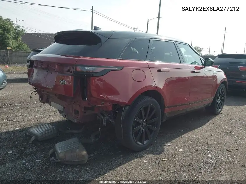 2020 Land Rover Range Rover Velar P250 R-Dynamic S VIN: SALYK2EX8LA277212 Lot: 42568058