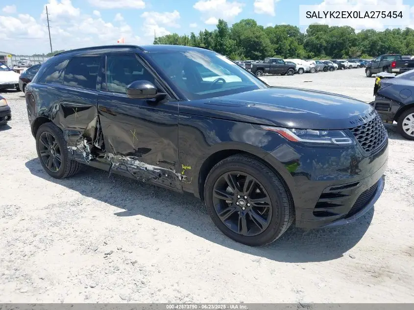 2020 Land Rover Range Rover Velar P250 R-Dynamic S VIN: SALYK2EX0LA275454 Lot: 42573790