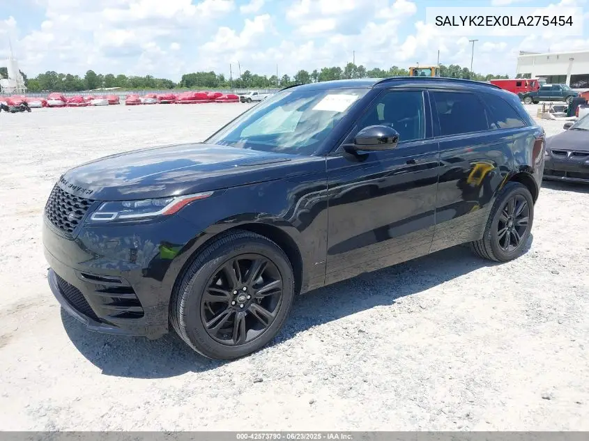 2020 Land Rover Range Rover Velar P250 R-Dynamic S VIN: SALYK2EX0LA275454 Lot: 42573790