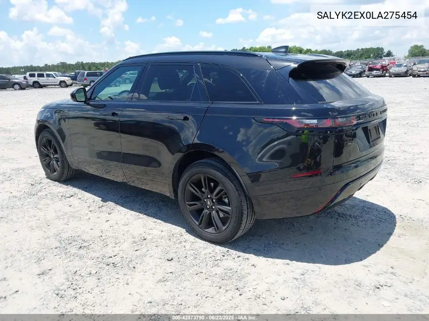 2020 Land Rover Range Rover Velar P250 R-Dynamic S VIN: SALYK2EX0LA275454 Lot: 42573790