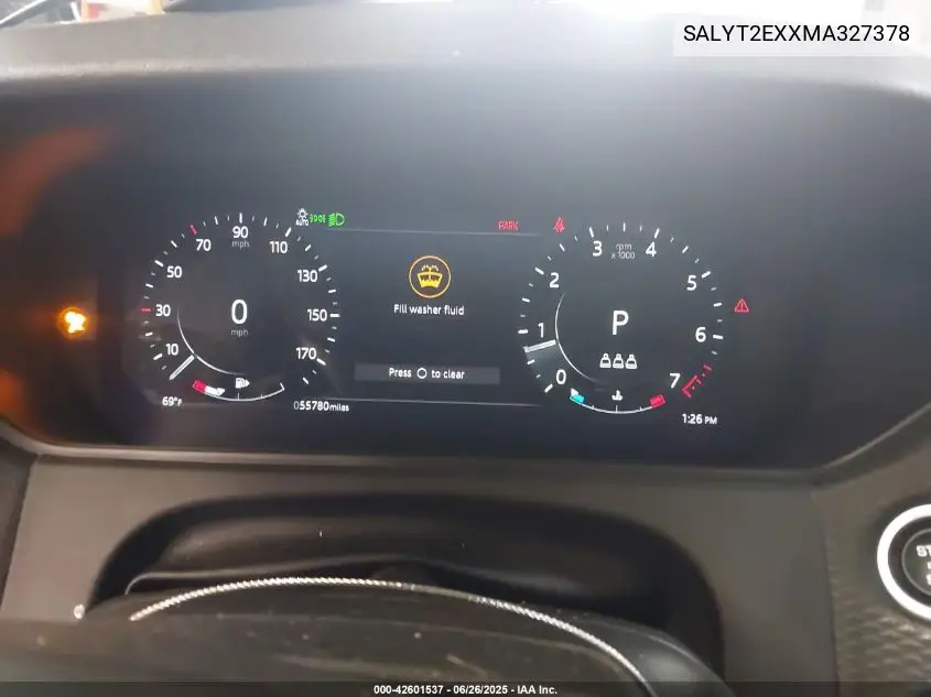 2021 Land Rover Range Rover Velar P250 R-Dynamic S VIN: SALYT2EXXMA327378 Lot: 42601537