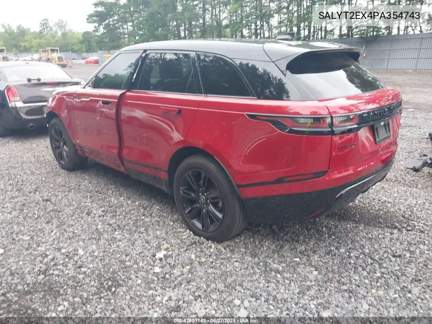 2023 Land Rover Range Rover Velar P250 R-Dynamic S VIN: SALYT2EX4PA354743 Lot: 42601149
