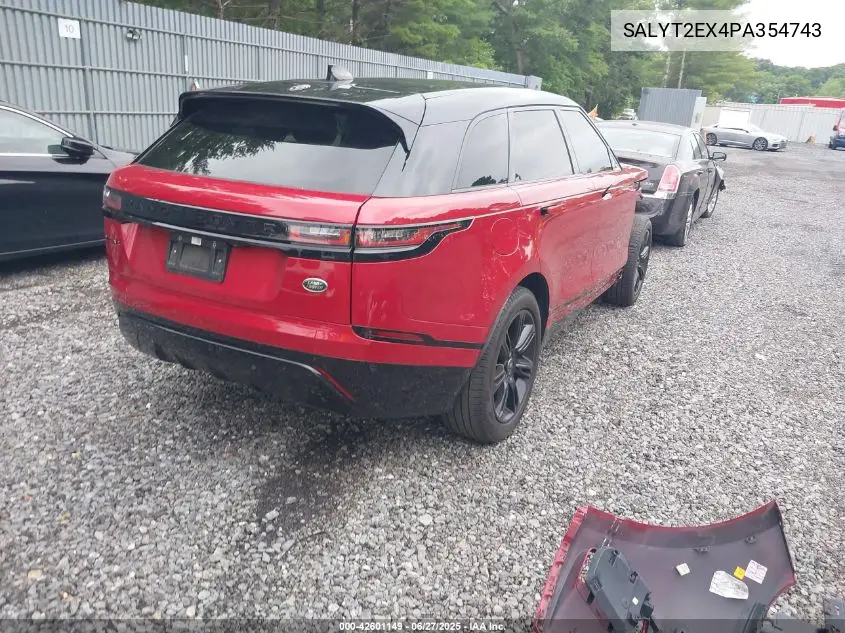2023 Land Rover Range Rover Velar P250 R-Dynamic S VIN: SALYT2EX4PA354743 Lot: 42601149