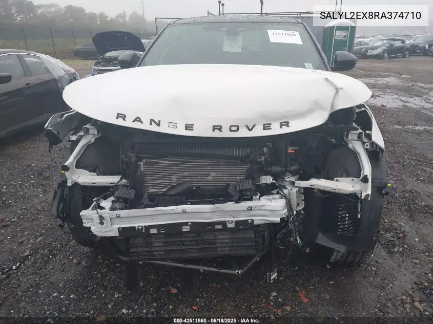 2024 Land Rover Range Rover Velar P250 Dynamic Se VIN: SALYL2EX8RA374710 Lot: 42511860