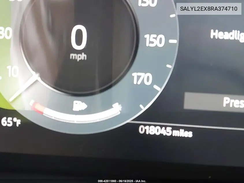 2024 Land Rover Range Rover Velar P250 Dynamic Se VIN: SALYL2EX8RA374710 Lot: 42511860