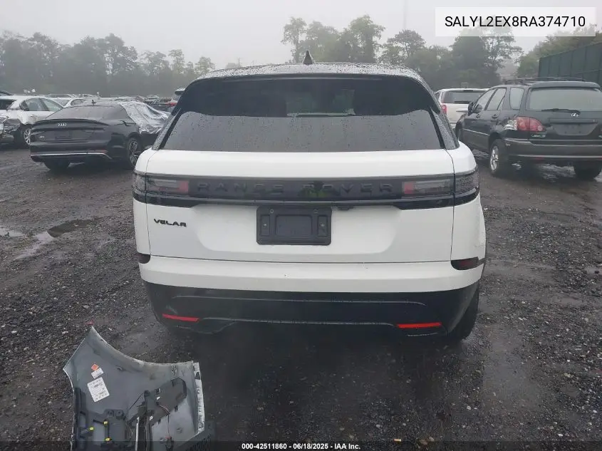 2024 Land Rover Range Rover Velar P250 Dynamic Se VIN: SALYL2EX8RA374710 Lot: 42511860