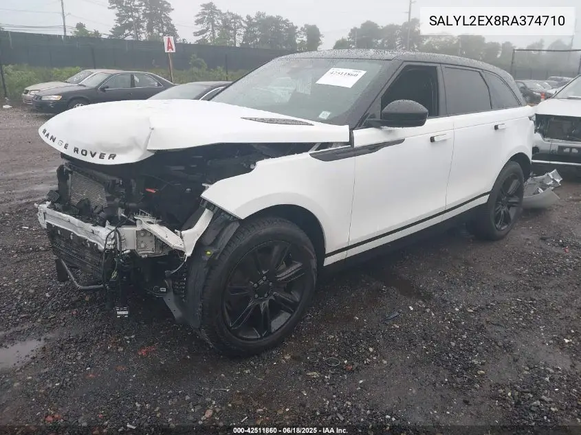 2024 Land Rover Range Rover Velar P250 Dynamic Se VIN: SALYL2EX8RA374710 Lot: 42511860