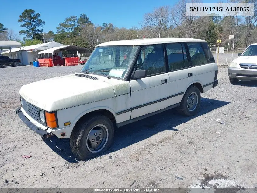 1990 Land Rover Range Rover VIN: SALHV1245LA438059 Lot: 41832981