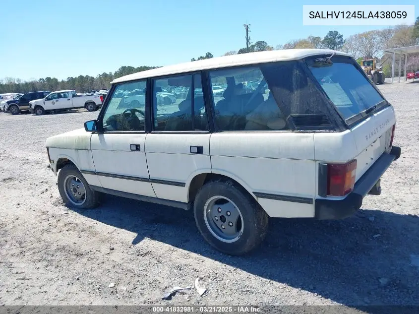1990 Land Rover Range Rover VIN: SALHV1245LA438059 Lot: 41832981
