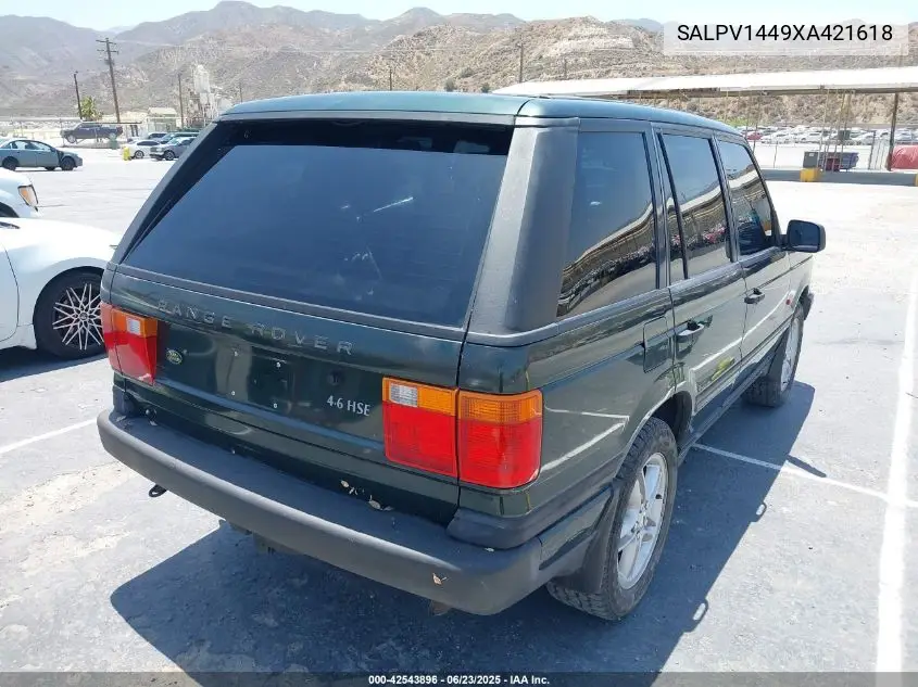 1999 Land Rover Range Rover 4.6 Hse VIN: SALPV1449XA421618 Lot: 42543896