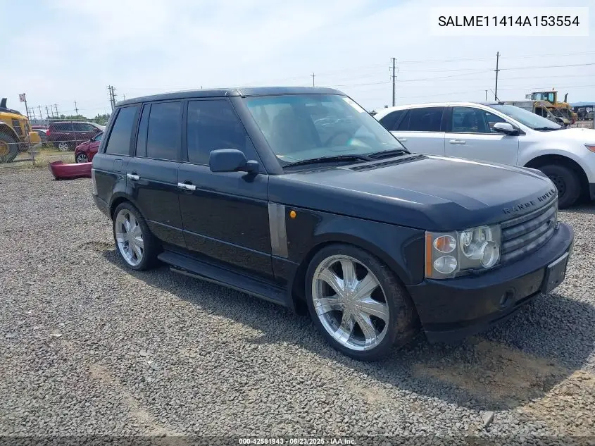 2004 Land Rover Range Rover Hse VIN: SALME11414A153554 Lot: 42581943